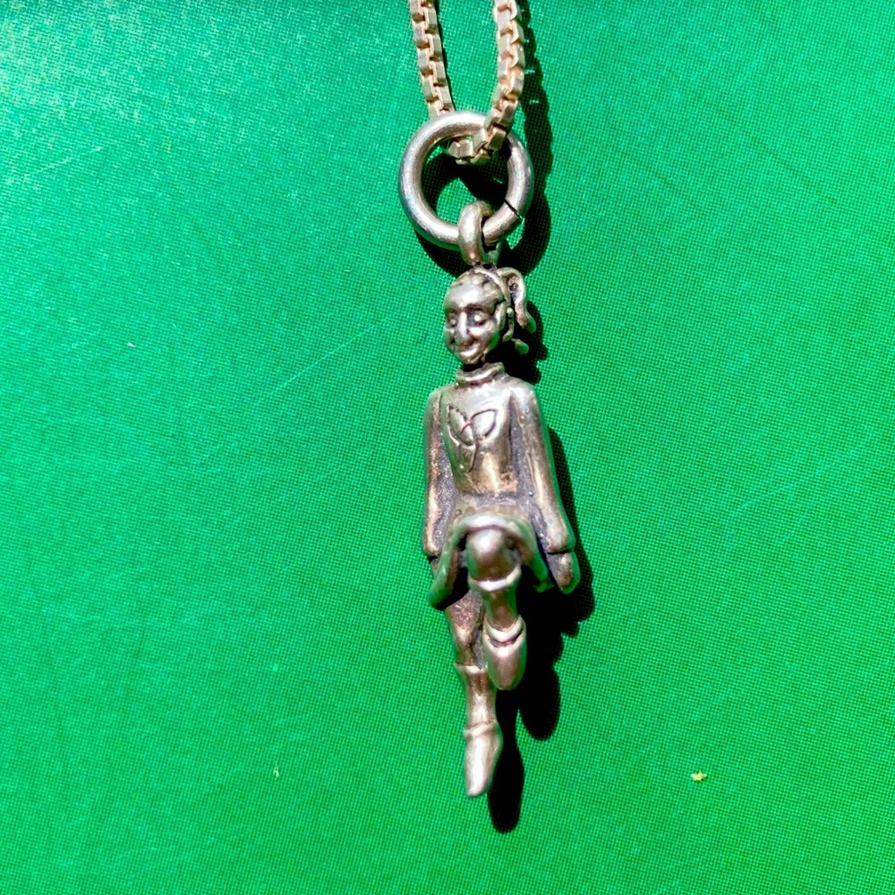 Irish Dancer Silver Charm Necklace